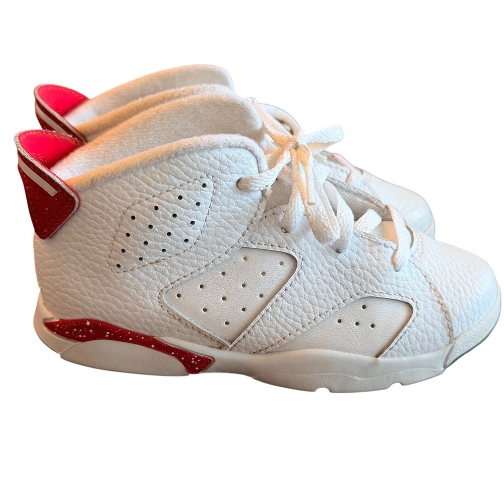 Jordan 6 Retro Red Oreo White University Red DV3606-162 Toddler Size 10C Sneaker